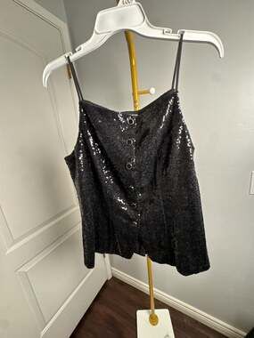 Sunday in Brooklyn Square-Neck Sequin Tank Top